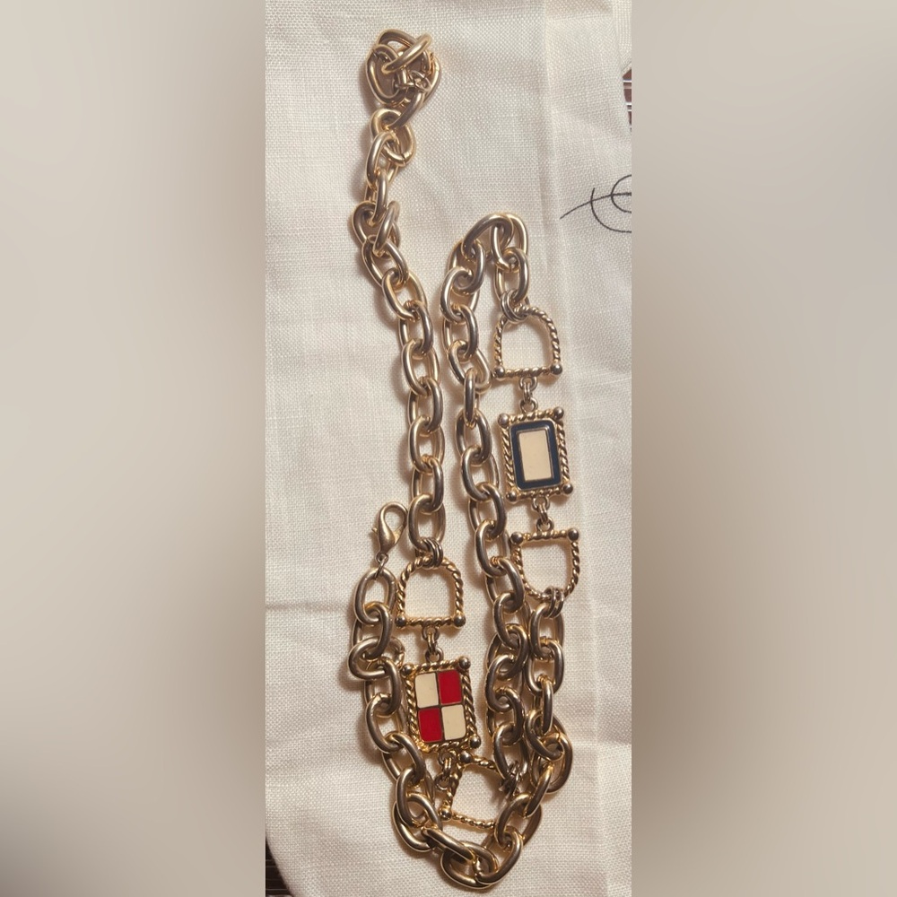 Christian Lacroix Vintage Gold Yacht Collection Pendant Chain Necklace